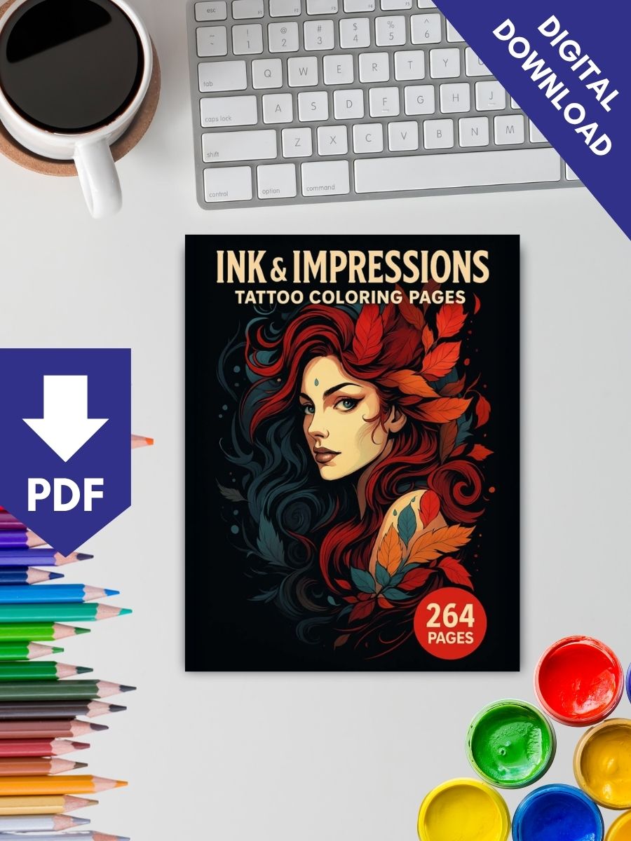 Ink & Impressions – 264 Tattoo Coloring Pages - Image 2