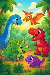Cute Dinosaurs Coloring Pages