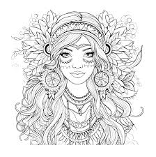 Boho Hippies Coloring Pages