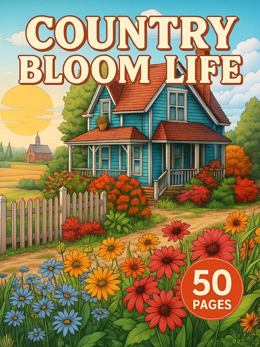 Country Bloom Life – 50 Rustic Country-Themed Pages