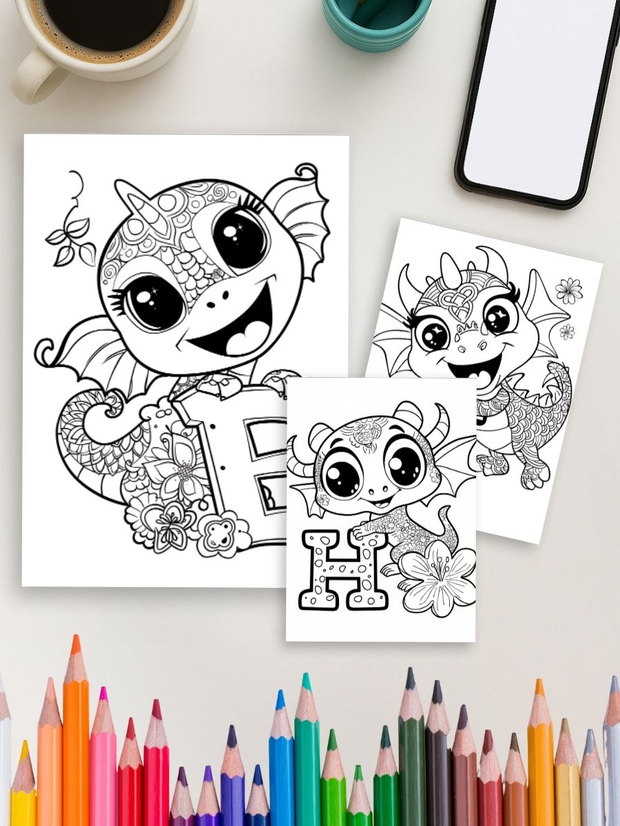 Dragon ABC – 36 Alphabet & Number Pages with Dragons - Image 4